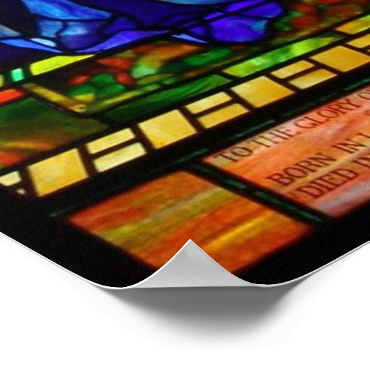 Het Glas in lood van Madonna en het kind Poster (Hoek)