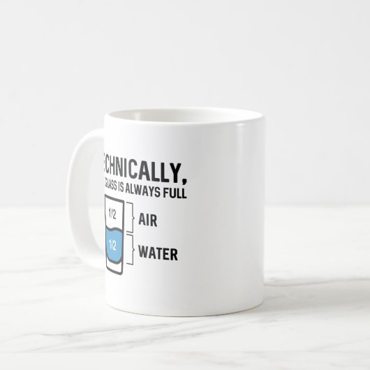 Het glas is altijd vol koffiemok (Voorkant links)