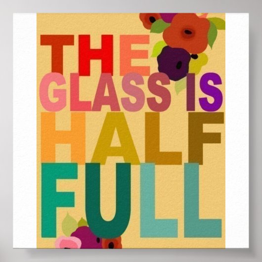 Het glas is half volledig poster (Voorkant)