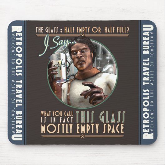 Het glas is meestal lege ruimte-Muismat Muismat (Voorkant)