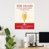 Het glas kan Halve Volledige Bier zijn Poster (Thuiskantoor)