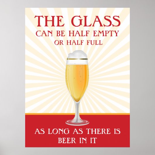 Het glas kan Halve Volledige Bier zijn Poster (Voorkant)