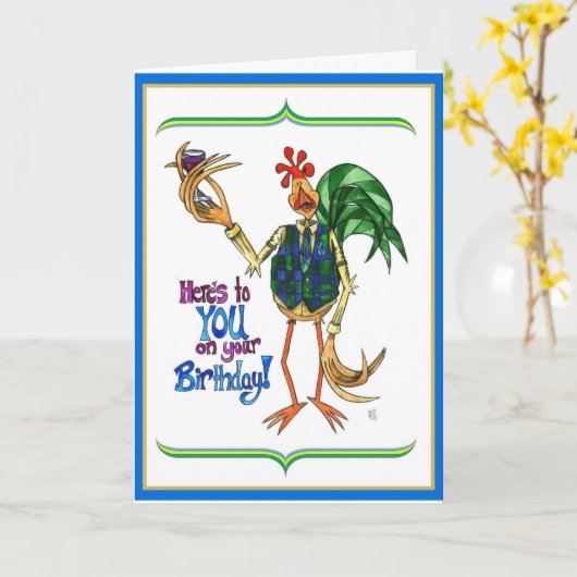 Het Glas van de Wijn van de Illustratie van de Kaart (Gele Bloem)