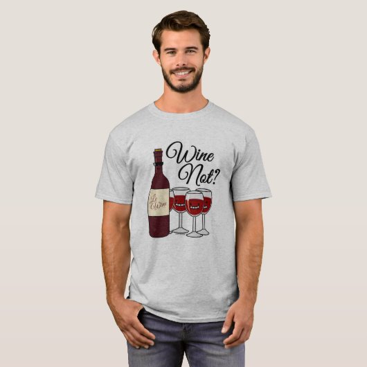Het glas van het rood van de de druivenalcohol van t-shirt (Voorkant volledig)