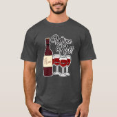 Het glas van het rood van de de druivenalcohol van t-shirt (Voorkant)