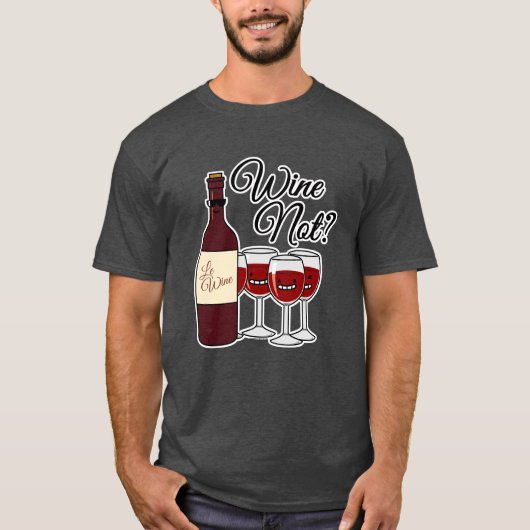 Het glas van het rood van de de druivenalcohol van t-shirt (Voorkant)