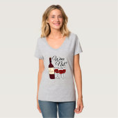 Het glas van het rood van de de druivenalcohol van t-shirt (Voorkant volledig)