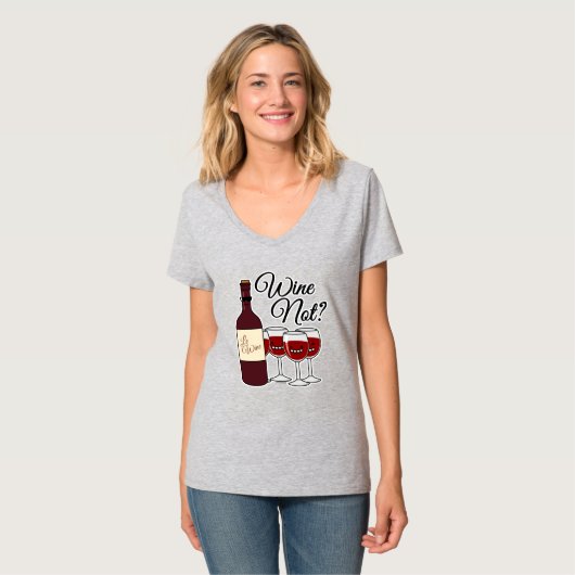 Het glas van het rood van de de druivenalcohol van t-shirt (Voorkant volledig)