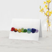 Het glas van het zee, de regenboog leeg wenskaart kaart (Gele Bloem)