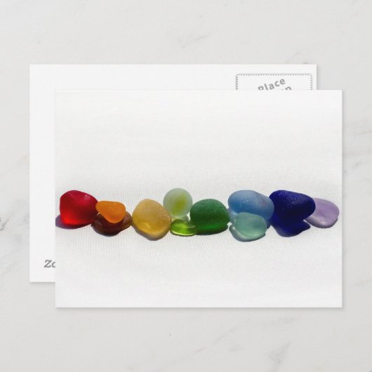 Het glas van het zee, de regenboogbriefkaart van briefkaart (Voorkant / Achterkant)