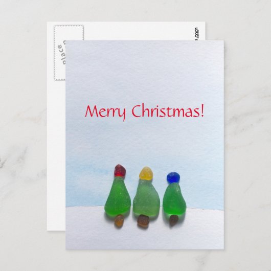 Het glas van het zee, het briefkaart van Kerstmis (Voorkant / Achterkant)