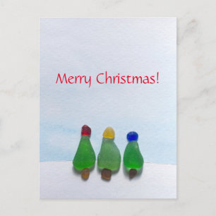 Het glas van het zee, het briefkaart van Kerstmis