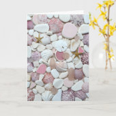 Het glas van het zee, roze de fotowenskaart van kaart (Gele Bloem)