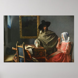 Het glas wijn (ca.1661) — Vermeer Poster
