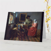 Het glas Wijn door Johannes Vermeer Kaart (Gele Bloem)