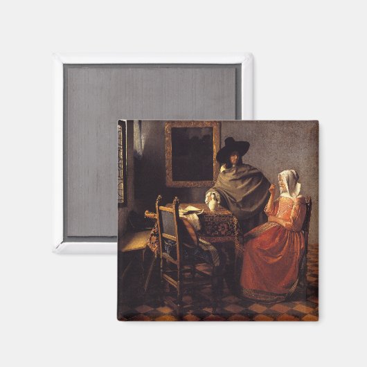 Het glas wijn magneet (Voorkant / Achterkant)