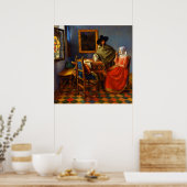 Het glas wijn van Johannes Vermeer Poster (Keuken)