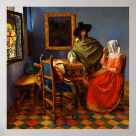 Het glas wijn van Johannes Vermeer Poster
