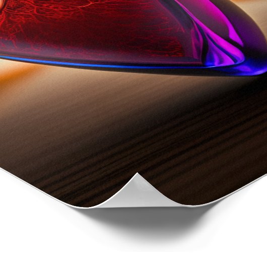 Het glashart | Poster voor digitale kunst (Hoek)