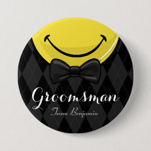 Het glimlachen Beste man/Groomsman Wedding Button