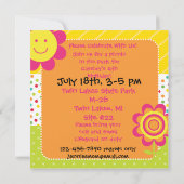 Het glimlachen bloemen Aangepaste Fotouitnodiging Kaart (Achterkant)