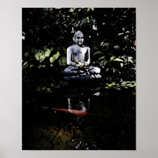 Het glimlachen Boeddha en het Koi-Poster Poster