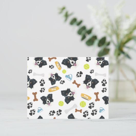 Het glimlachen Dog Border Collie Briefkaart (Staand voorkant)