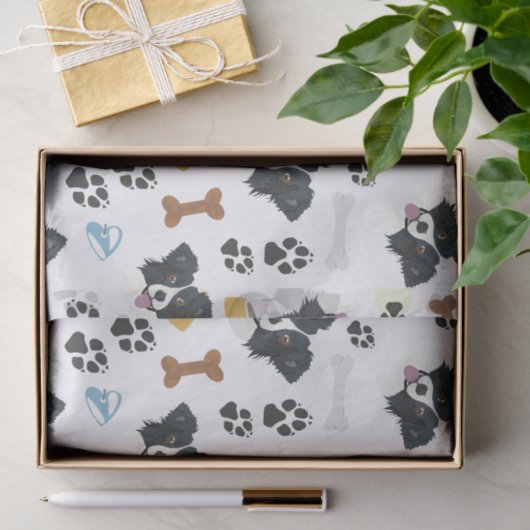 Het glimlachen Dog Border Collie Tissuepapier (Geschenk)