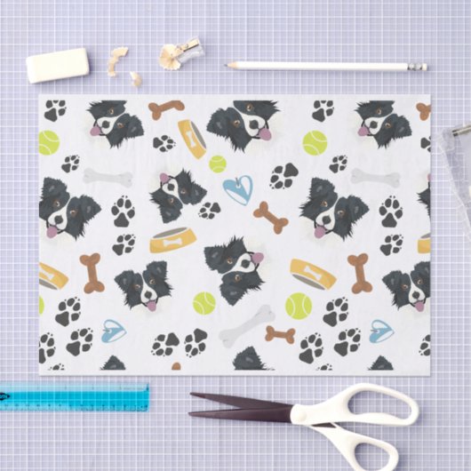 Het glimlachen Dog Border Collie Tissuepapier (Craft)