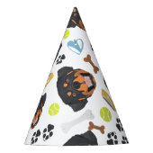 Het glimlachen Dog Rottweiler Feesthoedjes (Voorkant)