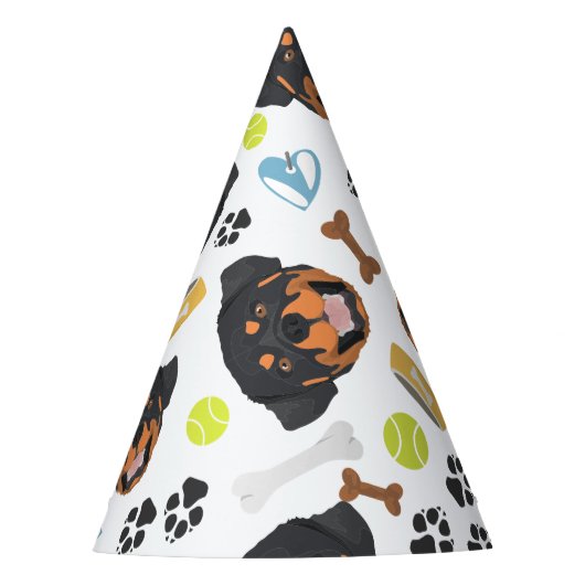 Het glimlachen Dog Rottweiler Feesthoedjes (Voorkant)