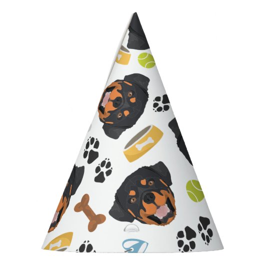 Het glimlachen Dog Rottweiler Feesthoedjes (Links)