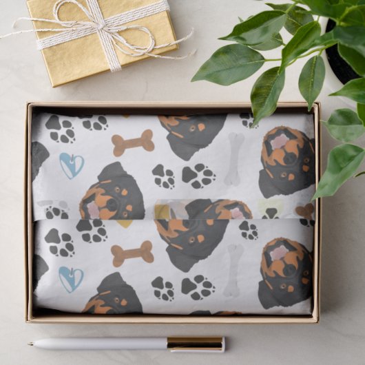 Het glimlachen Dog Rottweiler Tissuepapier (Geschenk)