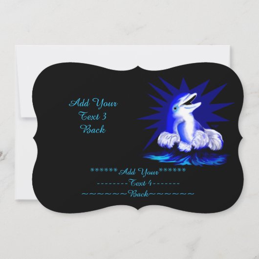 Het glimlachen Dolphin, voegt de Uitnodiging van J (Achterkant)