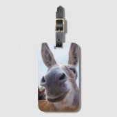 Het glimlachen Donkey met Gekke Grin Bagagelabel (Voorkant (verticaal))