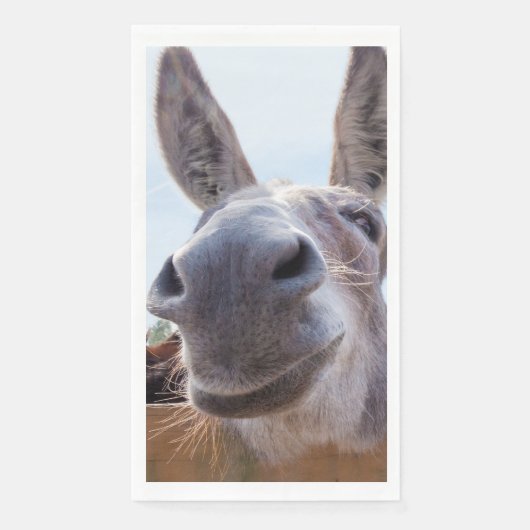 Het glimlachen Donkey met Gekke Grin Servet (Voorkant)