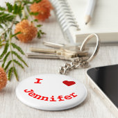 Het glimlachen Gepersonaliseerd gezicht I Hart Sleutelhanger (Zijkant)