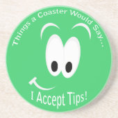 Het glimlachen Gezicht accepteert Uiteinden Donker Zandsteen Onderzetter (Voorkant)