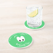 Het glimlachen Gezicht accepteert Uiteinden Donker Zandsteen Onderzetter (Zijkant)