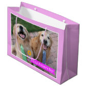 Het glimlachen Golden Retrievers Wearing Stropdass Large Cadeautasje (Voorkant Gekanteld)