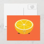 Het glimlachen half oranje karakter briefkaart (Voorkant / Achterkant)