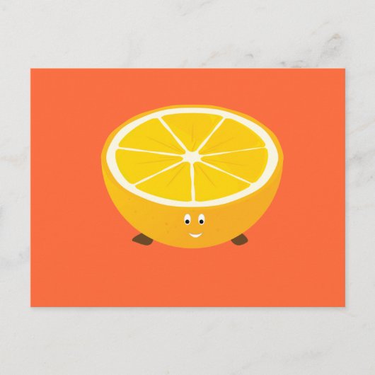 Het glimlachen half oranje karakter briefkaart (Voorkant)