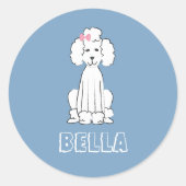 Het glimlachen Honden Witte Steen Ronde Sticker (Voorkant)