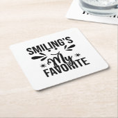 Het glimlachen is mijn favoriet, glimlachen is mij kartonnen onderzetters (Schuin)