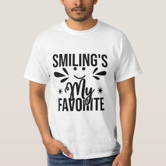 Het glimlachen is mijn favoriet, glimlachen is mij t-shirt (Voorkant)