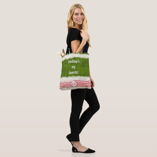 "Het glimlachen is mijn favoriete" Kute Kerstmis E Tote Bag (Op model)