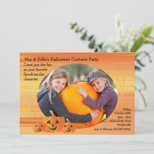 Het glimlachen Jack-O-Lattern de Uitnodiging van d (Staand voorkant)