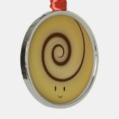 Het glimlachen kaneel Roll boven | Versiering Metalen Ornament (Rechts)