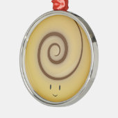 Het glimlachen kaneel Roll boven | Versiering Metalen Ornament (Links)