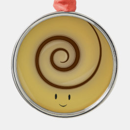 Het glimlachen kaneel Roll boven | Versiering Metalen Ornament